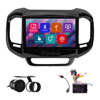 Kit Multimídia 9 Pol Toro 2016 2017 2018 2019 2020 21 Espelhamento Android Ios 2 Din Black Piano Camera Ré