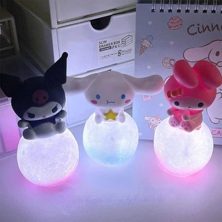 Sanrio Hello Kitty Luz Nocturna Luminosa De Brinquedo Para Crianças Lâmpada De Cabeceira Anime Cartoon Kuromi Cinnamoroll Presente Fofo