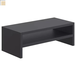 Suporte Preto Para Monitor E Notebook De Mesa Gamer Madeira