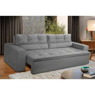Sofá Retrátil e Reclinável 3 lugares com Molas 1,80m Vegas Suede Adonai Estofados