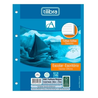 Refil Folhas Soltas Fichario Univ 4 Furos 200 folhas Tilibra