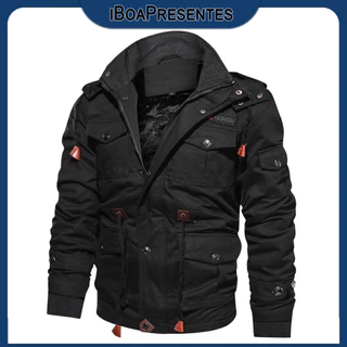 Casaco Masculino Com Capuz Outono Inverno Jaqueta Grosso iBoa Presentes