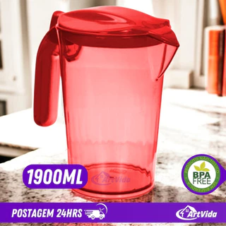 Jarra Acrílica Plástica Transparente 1,9L Resistente Sucos Bebidas