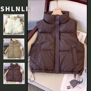 Quente Feminino Zíper Outono Inverno Colete Leve Americano Jaqueta De Algodão De Cor Sólida em Promoção na Shopee Quente Feminino Zíper Outono Inverno Colete Leve Americano Jaqueta De Algodão De Cor Sólida