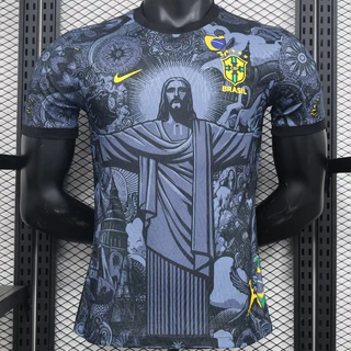 versão do jogador moletom 2024/25 Brasil masculina Cristo Redentor Camisa Preto edição especial Camisa de futebol