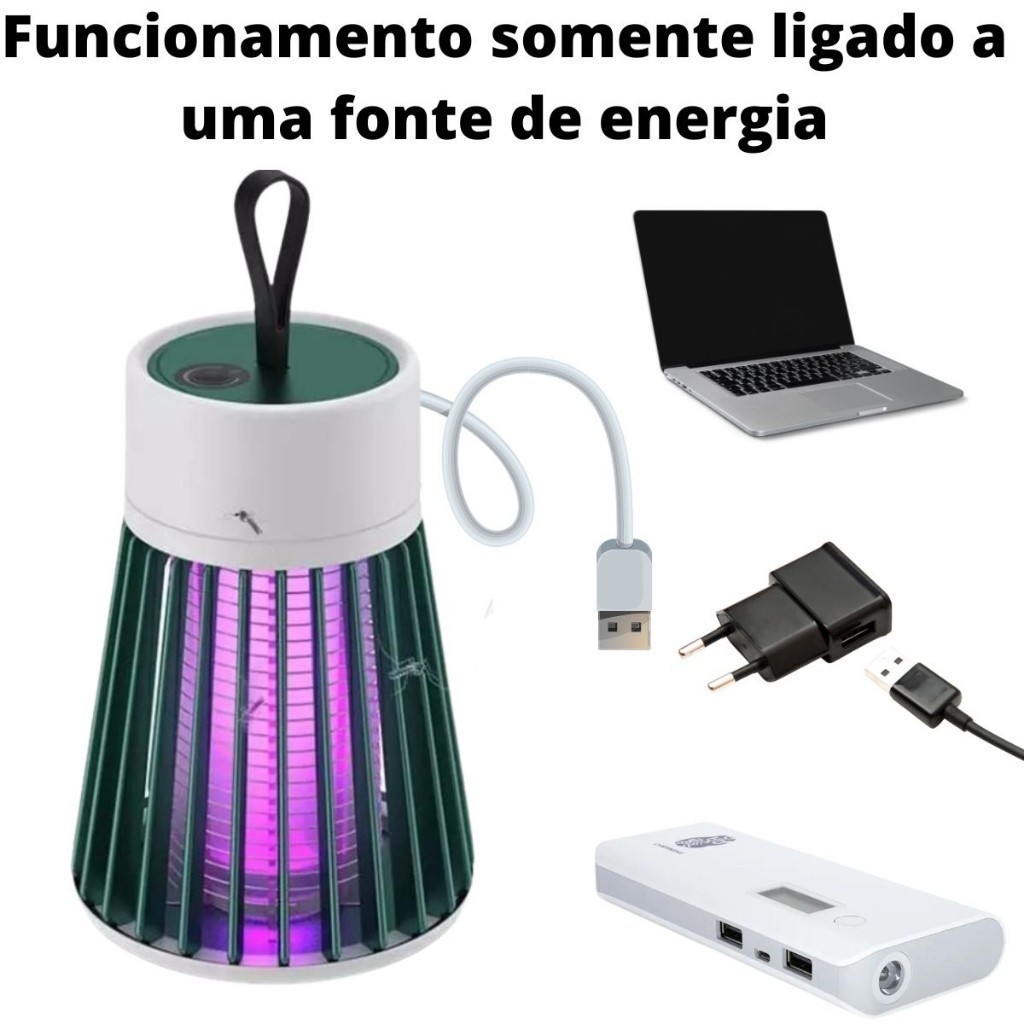 Lâmpada Elétrica Mata-Mosquitos Com Luz UV Usb Recarregável Armadilha Para Insetos--8320