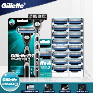 Gillette Razor Shaver Mach 3 Máquina De Depilação Profissional Conjunto De Lâminas De Barbear Manuais Masculinas Mach3