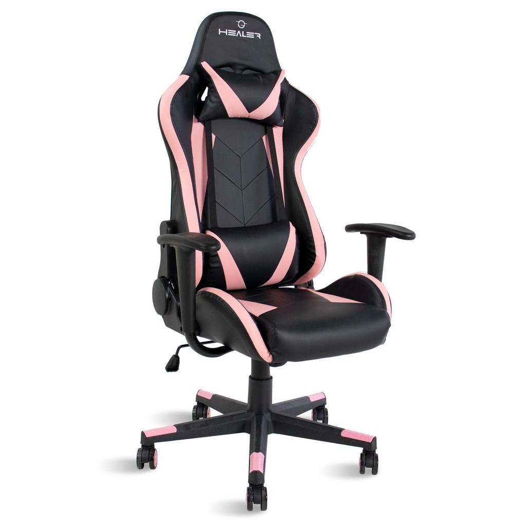 Cadeira gamer Reclinável Strike Healer Pink/Preto