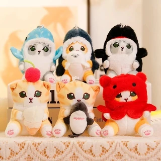 Chaveiro de Pelúcia Gato Tubarão Polvo Sorvete Foca Orca Fofo Macio Brinquedo Pingente Criança