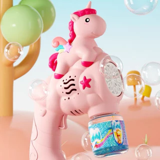 Pistola Led Unicórnio Máquina MY-5505 Lança Bolhas De Sabão com luz automática brinquedo crianças tik tok Inmetro arma arminha bolinha musical à pilha animado fofo