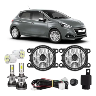 Kit Farol De Milha Neblina Peugeot 208 + Lampadas De Leds