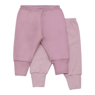 Kit Com 2 Calças Bebê Menina Algodão Suedine Fio 40 Biopolido Lilás/Lisra Lilás Bebê Bebe Infantil Enxoval Presente Premium Mijão Barato Chá de Bebê
