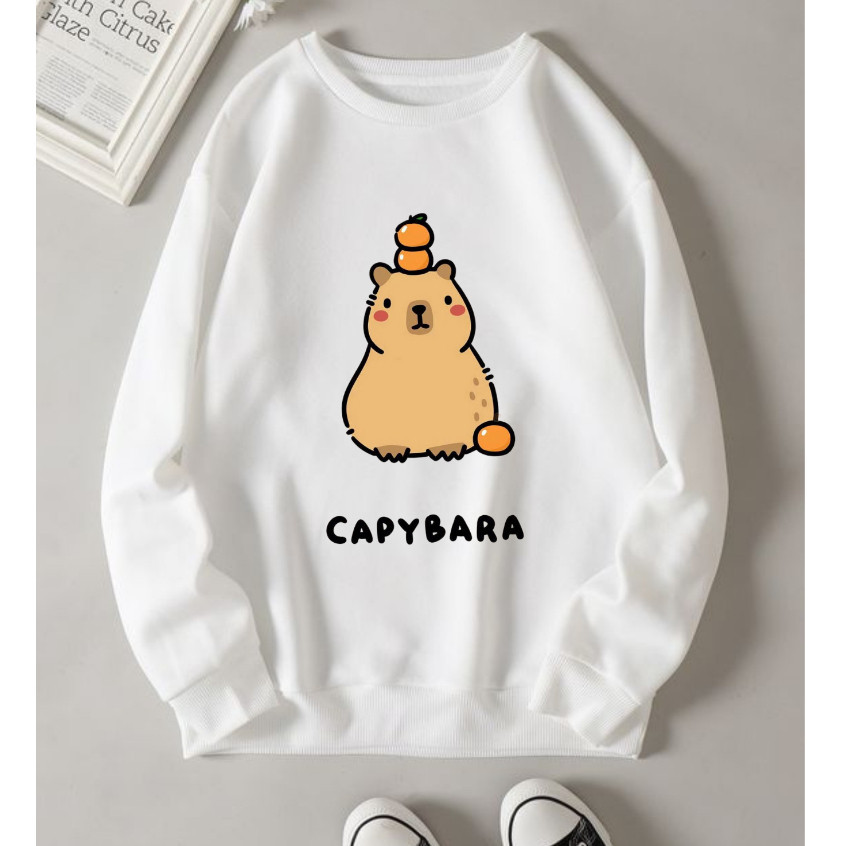 Moletom Blusa de Frio Gola Careca Tumblr Capybara Moda Geek Fofo Cut ...