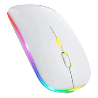 Mouse Slim Sem Fio Bluetooth Rgb Ergonomico Usb Recarregavel