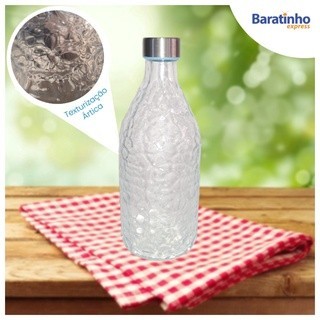 Garrafa De Água Vidro 1L Bolinha Fechamento Hermético Verde