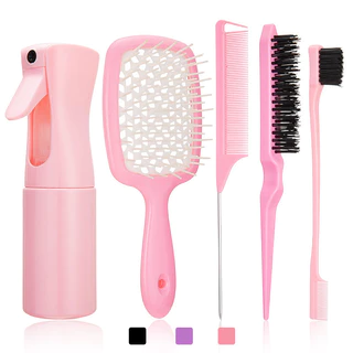 5pcs/Set Escova Para Cabelos Encaracolados Ferramentas De Salão