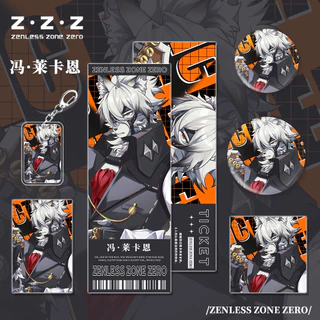 Zenless Zona Zero Chaveiro Crachá Flash Duplo Cartão Postal Bilhete Laser Von Lycaon Mana Nekomiya Colecionáveis Presentes Fred NR1Z