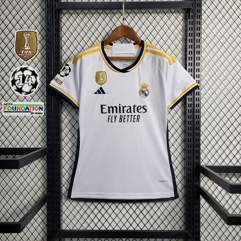 23 /24 R-M Branco Jersey camisa longa das mulheres camisa esportiva (Mulheres) Real madrid camisa de futebol