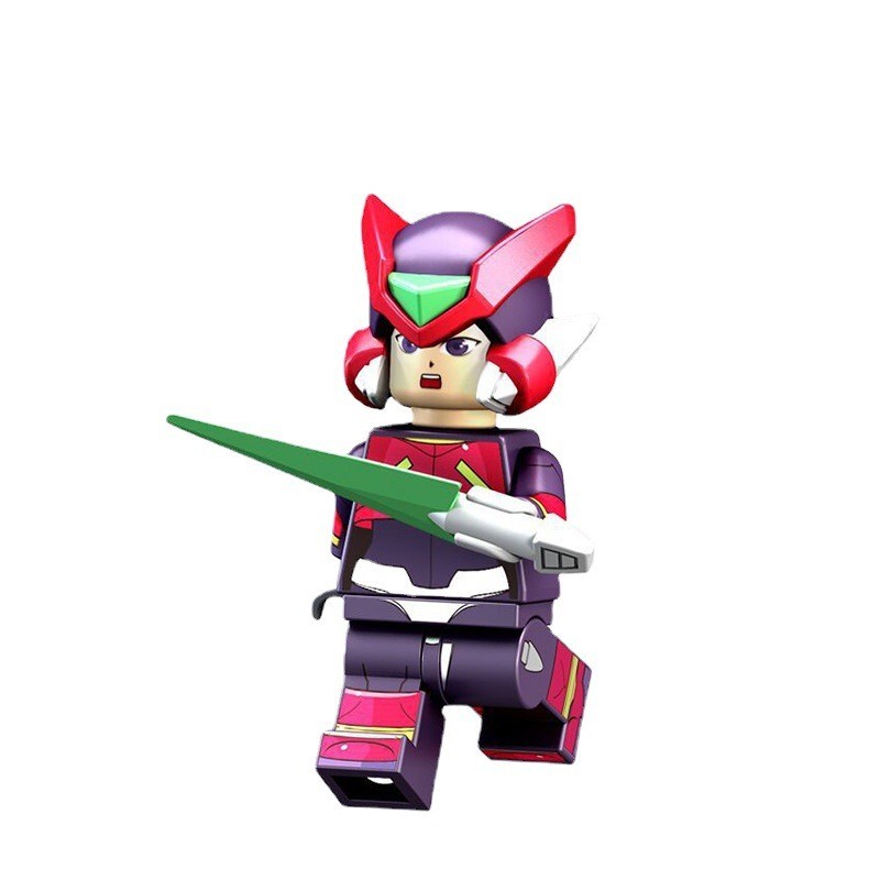 Kit 5 Bonecos RockMan Megaman Blue /ZX Zero Brinquedos Blocos De