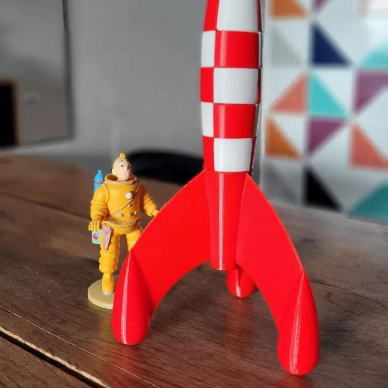 Foguete Tintin para Lua Peças Quebra Cabeça 3d Decorativo Divertido