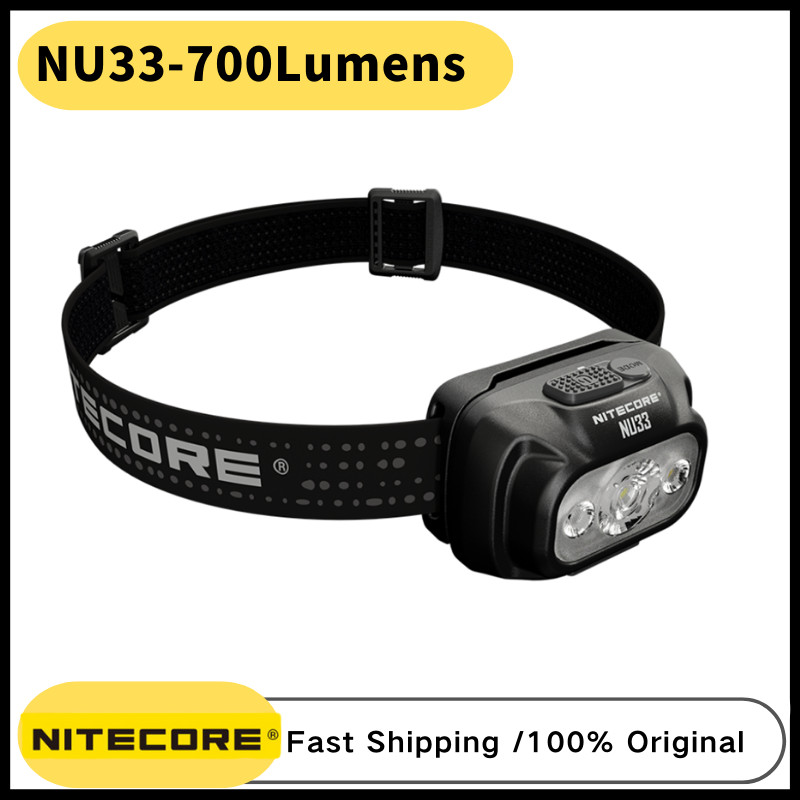 NITECORE NU33 700Lumens Luz De Cabeça Recarregável USB-C De Saída Tripla Branca Com Bateria De 2000mAh Embutida , + Red Light Headlight