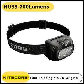 NITECORE NU33 700Lumens Luz De Cabeça Recarregável USB-C De Saída Tripla Branca Com Bateria De 2000mAh Embutida , + Red Light Headlight