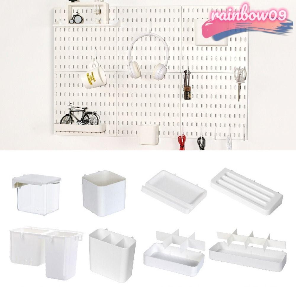 RAINBOW09 Caixas De Armazenamento Pegboard , Plástico White Hole Board Storage , DIY Organização De Acessórios Organizador De Parede Decoração De Casa