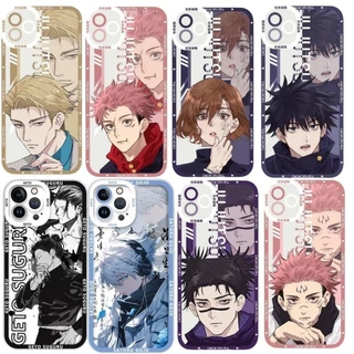 Concha Para Samsung S20 FE S20 S22 Plus S23 Ultra Caixa Celular Jujutsu Kaisen Gojo Satoru Itadori Yuji Geto Suguru Megumi Nanami Kento Choso Anime TPU Silicone Quadrado