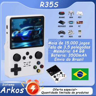r35s arkos,Console De Jogos Retrô Portátil R35S,game portátil,IPS De 3.5 Polegadas,15000 jogos，mini game portatil