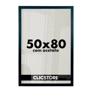 Moldura 50x80 com Acetato Quadros Poster Foto Casa Parede Certificados Fundo MDF Decorativo Imagem Quarto Sala Madeira