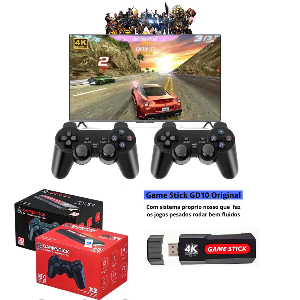 Console Game stick GD10 64gb Original + 20 consoles com nosso sistema ...