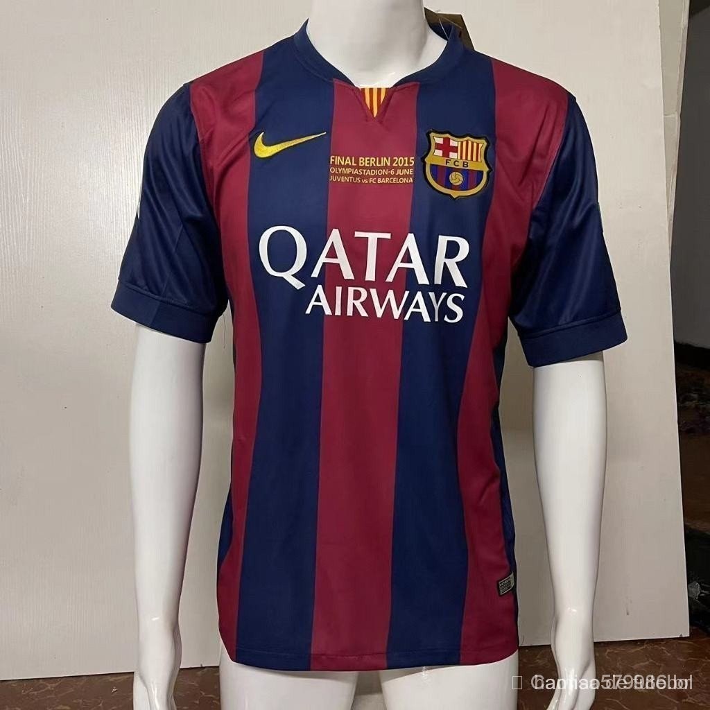 14 15 Barcelona NEYMAR JR MESSI Camisa Retro Masculina Camisa Tailandesa de Futebol CEI9 2CSX