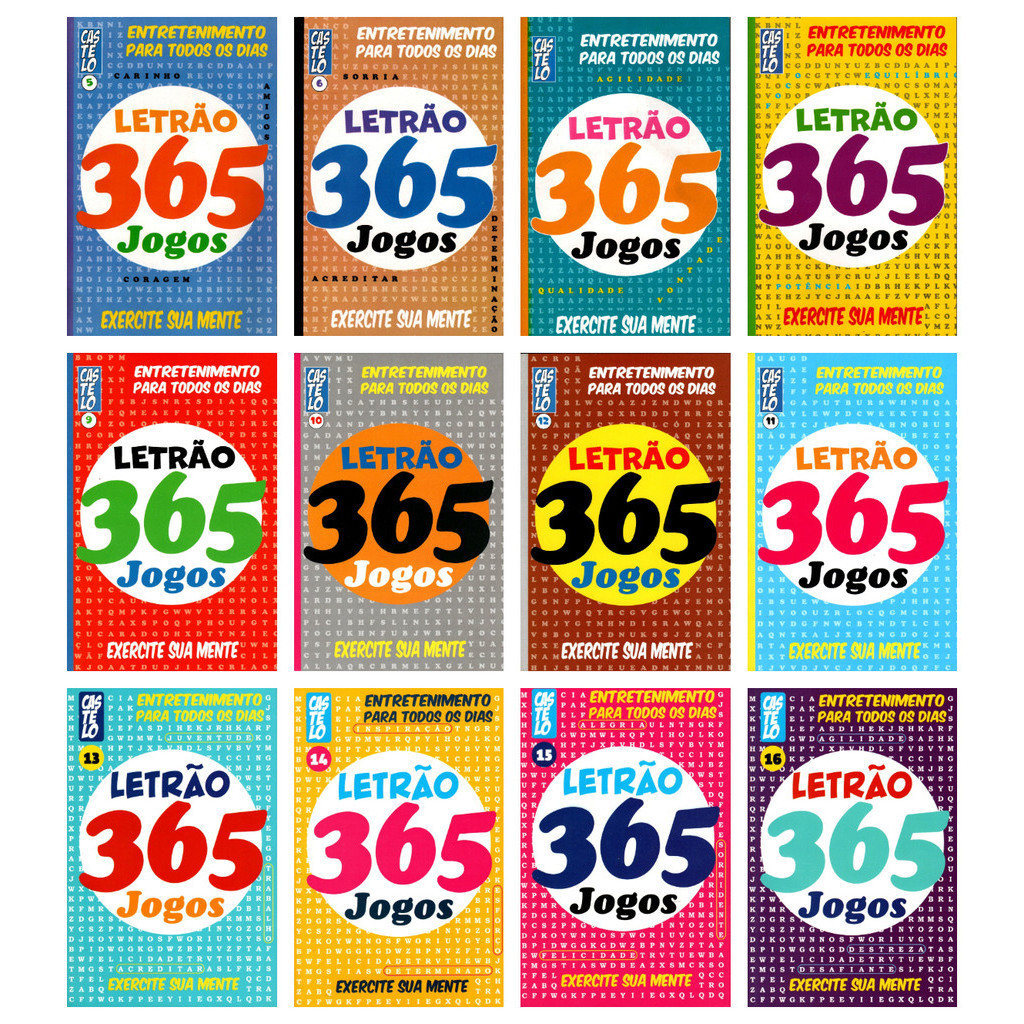 Livro Caça Palavras Letrão 365 Jogos - Escolha o Volume