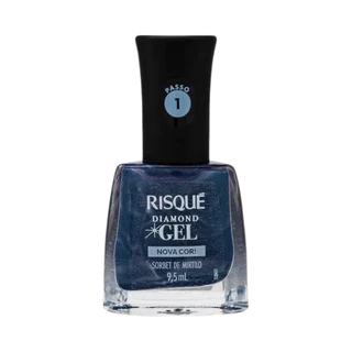Esmalte Metalizado Sorbet Mirtilo Diamond Gel Risque 9,5Ml