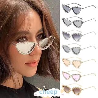 CHEEP Óculos De Sol Brilhantes De Olho De Gato , De Strass De Cristal Pequeno Vintage UV400 Para Mulheres