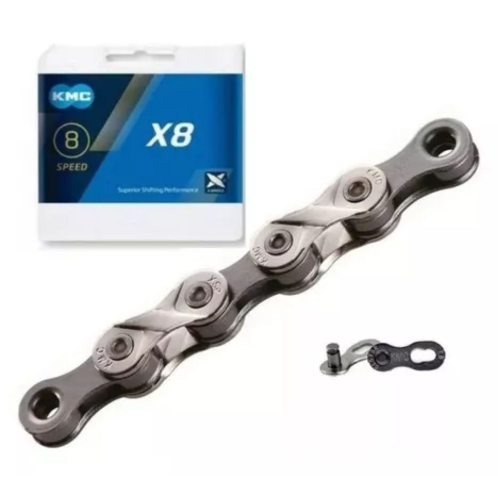 Corrente KMC X8 8v Bike Aro 29 /27,5 / 26 116 Links | Shopee Brasil