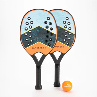 KIT 2 Raquetes Beach Tennis (plástico) BTR 160+Bola Sandever em Oferta na Shopee