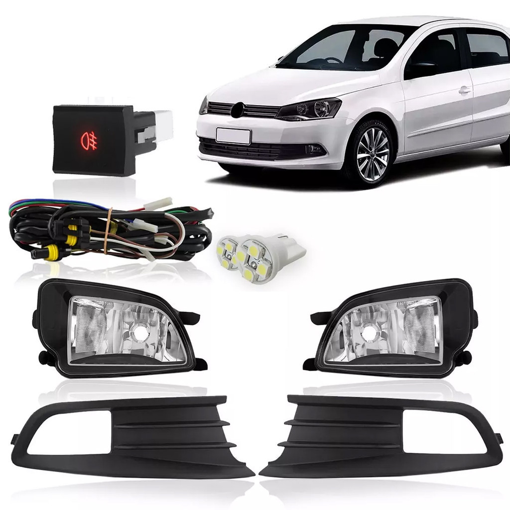 Kit Farol Milha Neblina Gol Voyage G6 Botão Modelo Original