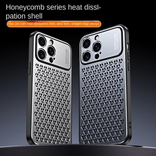 Luxo Alumínio Furo De Mel Oco De Estojo De Dissipação De Calor Para iPhone 15 14 13 Promax 14 15 Plus Tampa Traseira Dura À Prova De Choque