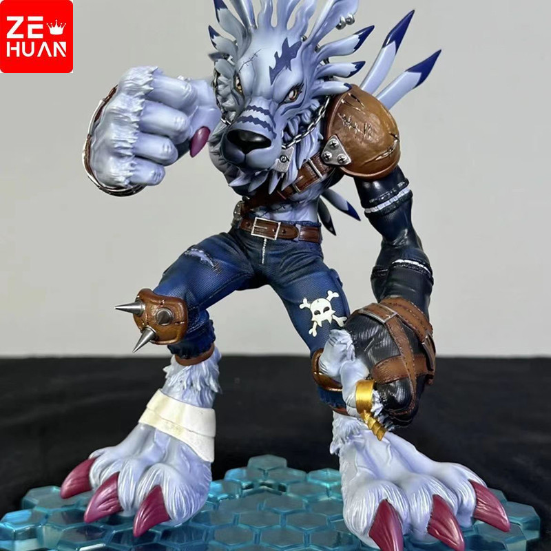 222cm Digimon Adventure Were Garurumon Metal Greymon Pvc Anime Action Figuras Modelo Doll Collecile Toy Figurine Decoração Presentes