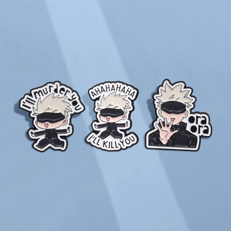Anime Jujutsu Kaisen Pins Broches Engraçados Itadori Yuji Gojo Satoru Broche Lapela Crachás Metal Pin Jóias Presente Para Amigos
