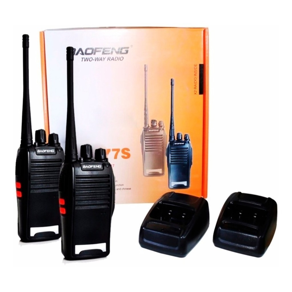 Kit 2 Rádio Comunicador Walk Talk Baofeng 777s com 16 Canais Alcance de 12Km 2 Duas Pçs