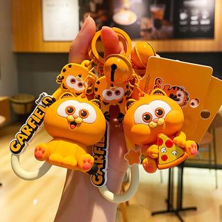 Chaveiro de carro Garfield criativo dos desenhos animados Bonito Bonito Casal saco pingente temporada de formatura pequeno presente
