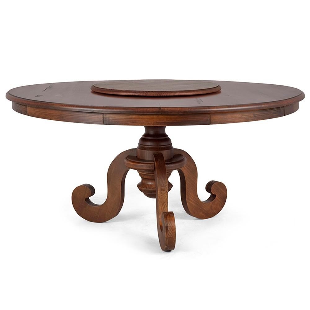 Mesa Redonda Sala de Jantar 8 Lugares Mariah 160cm com Prato Giratório Canela G04 - Gran Belo