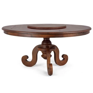 Mesa Redonda Sala de Jantar 8 Lugares Mariah 160cm com Prato Giratório Canela G04 - Gran Belo