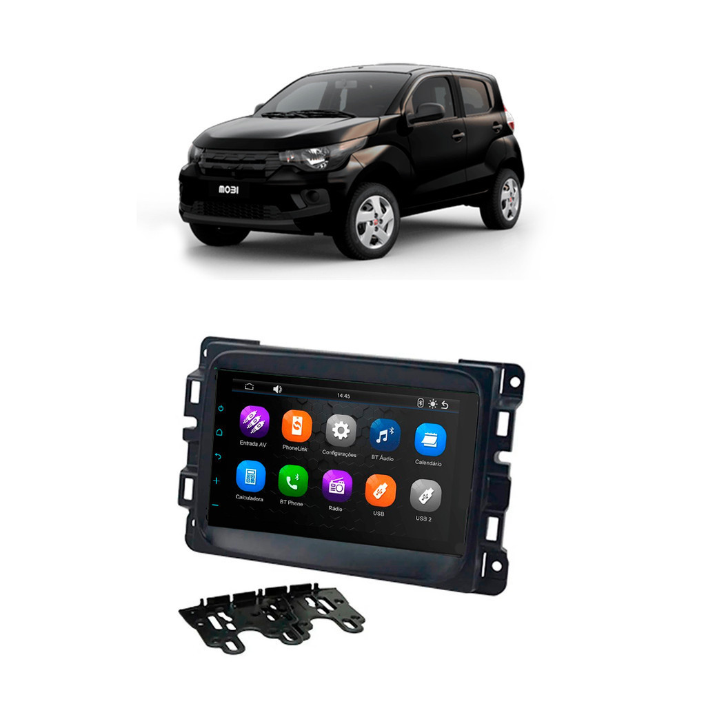 Central Multimídia 7 Polegadas MP5/BT 2Din - Faaftech + Moldura