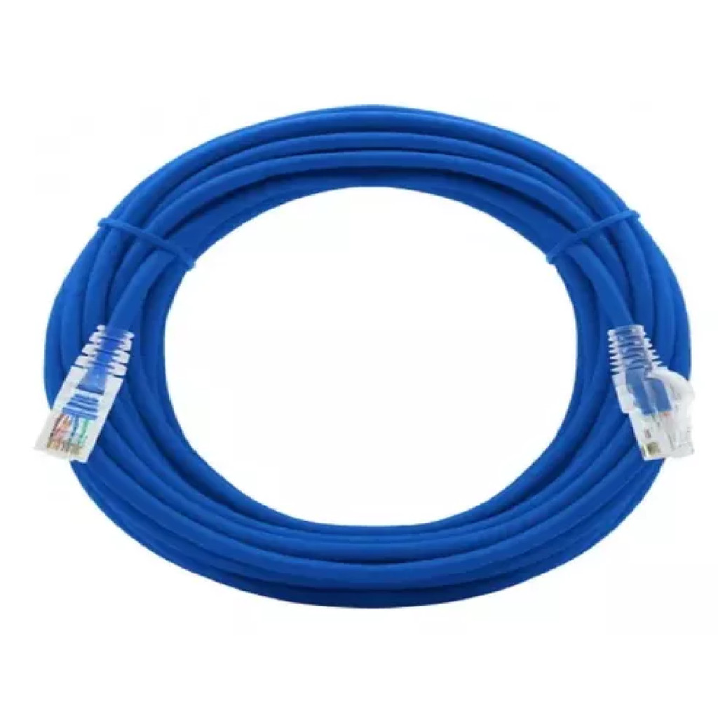 CABO RJ-45 MACHO + RJ-45 MACHO 20M CAT6 CCA 568B AZUL | Shopee Brasil