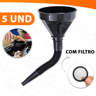 Funil Troca Óleo Moto Com Filtro Sanfonado Plástico Diesel Gasolina