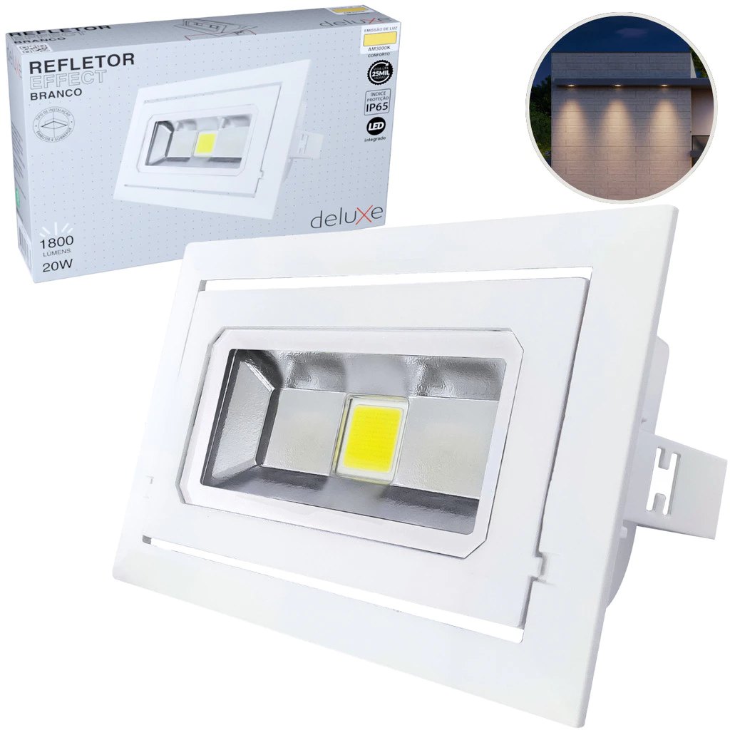 Refletor Led Effect 20W 1800lm 3000k Bivolt Ip65 Br Deluxe