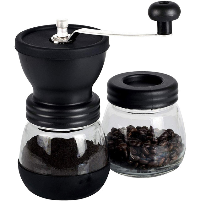 Moedor de Café Manual Moagem Cerâmica Regulagem Pote Vidro R